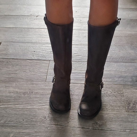 Frye buckle moto boots, brown, size 8.5 - Picture 14 of 14